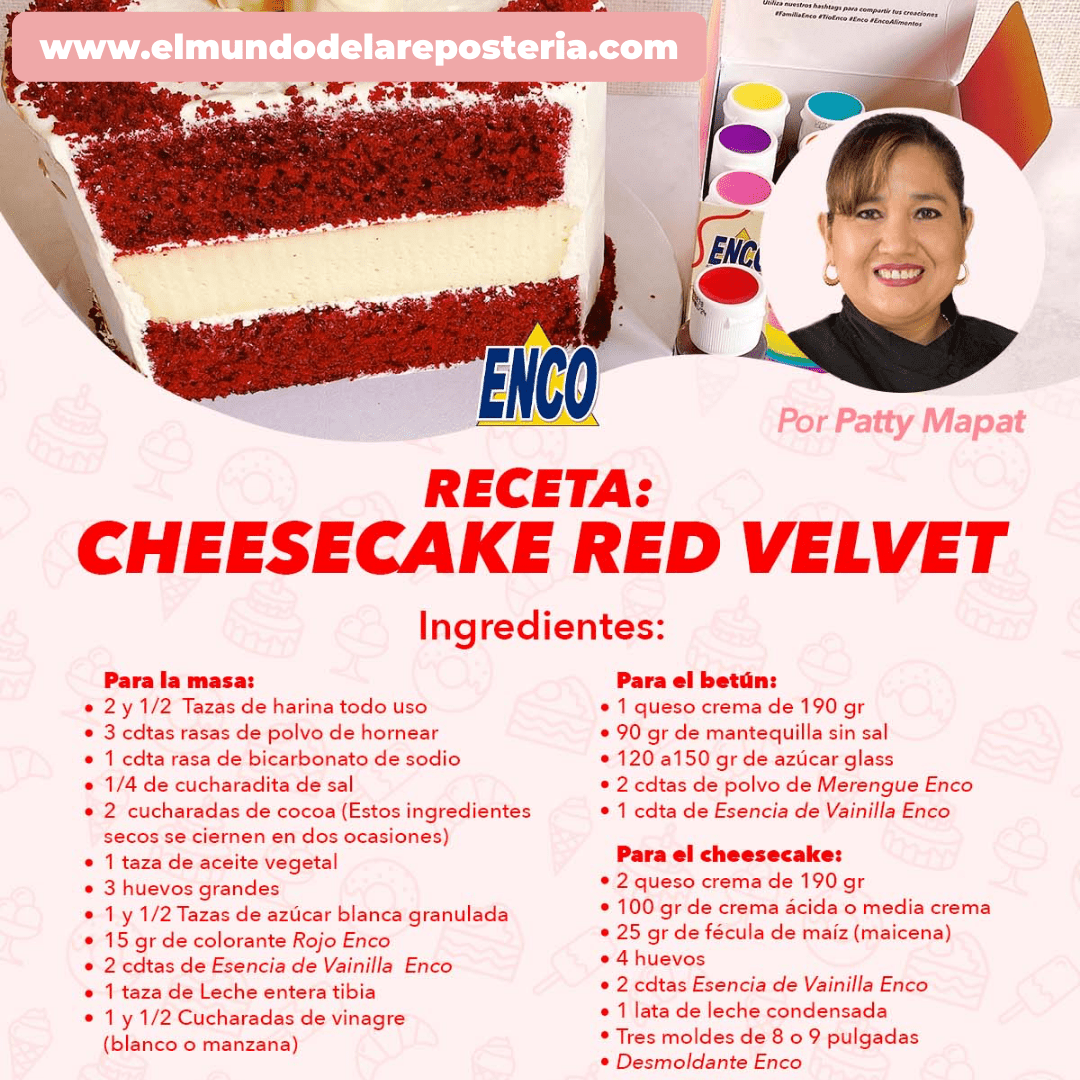 ¡NUEVA RECETA! CHEESECAKE RED VELVET POR PATTY MAPAT - El Mundo de la Repostería
