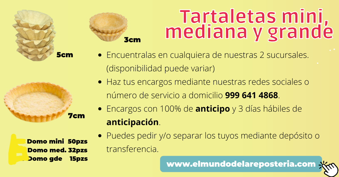 Domo Mini Tartaletas 3cm, 50 Piezas