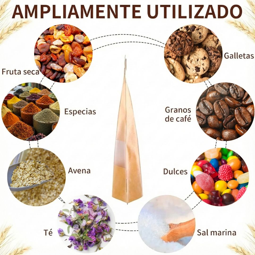 Bolsa Stand Up Pouch Kraft con Ventana 22x16cm Paquete 10 pzas