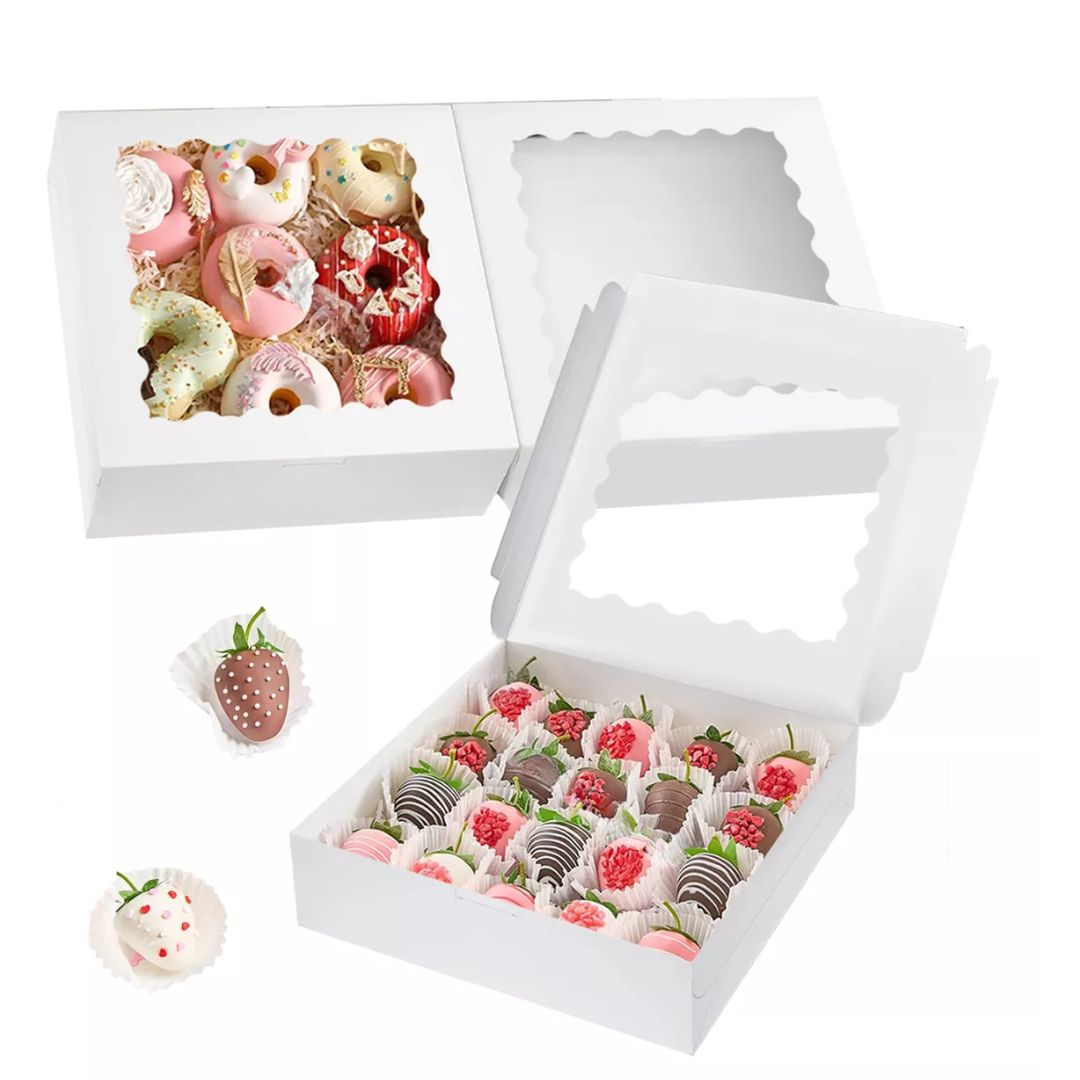 Caja Pastelera Con Ventana 25x25x6.5cm