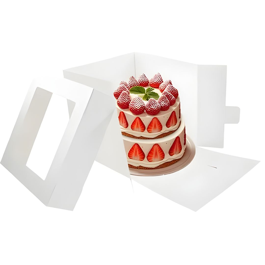 Caja para Pastel Blanca con Ventana 20x20x20 cm