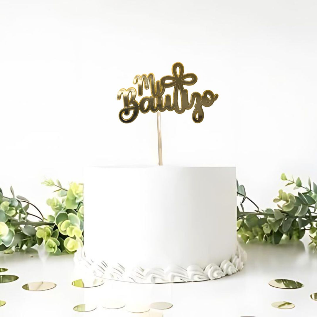 Cake Topper Decorativo "Mi Bautizo"