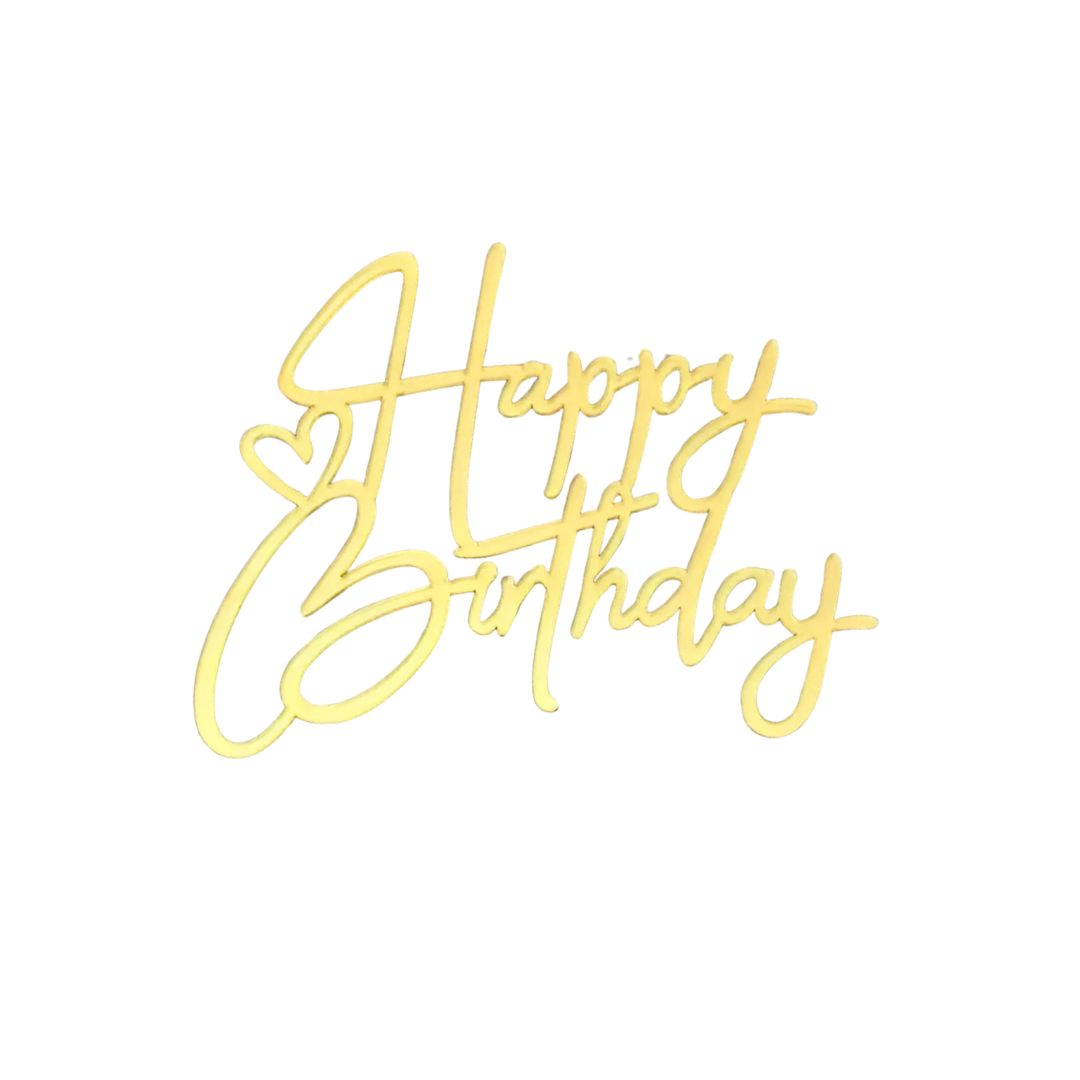 Cake Topper Decorativo "Happy Birthday" Sin Palito, Pieza.