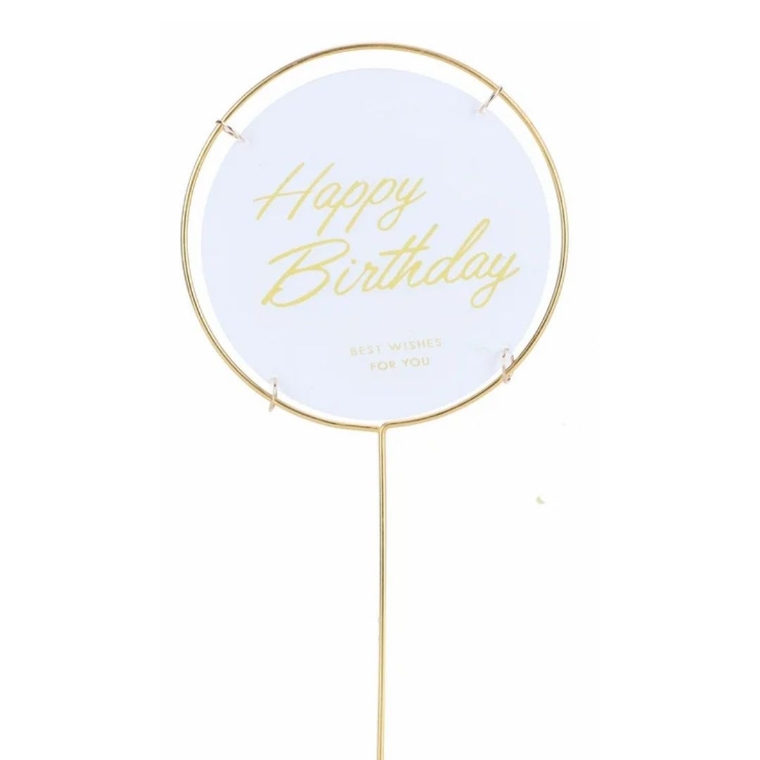 Cake Topper Metalico Happy Birthday
