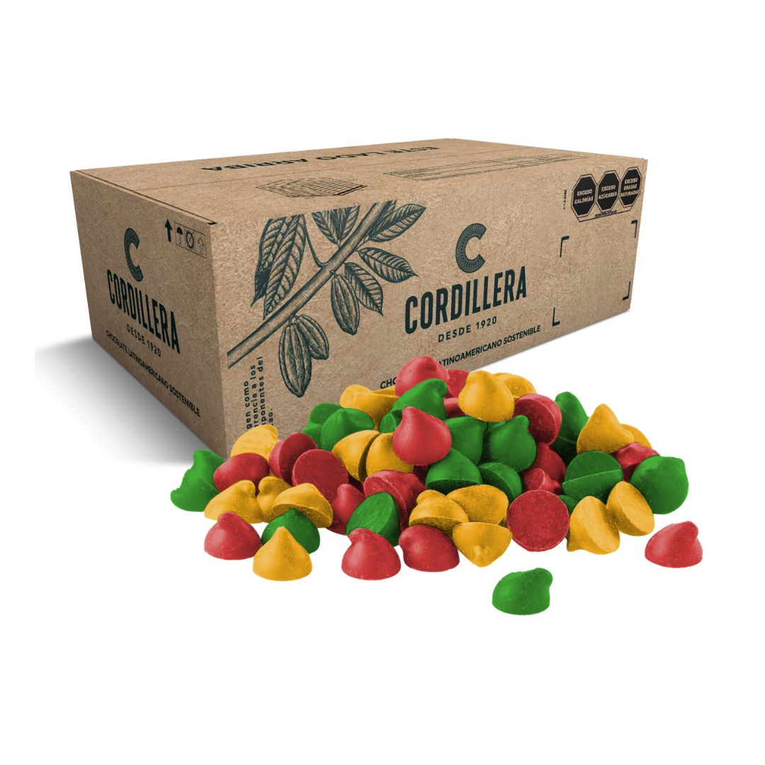 Chips Colores Tutti Fruti Cordillera, Caja 12.5 kg