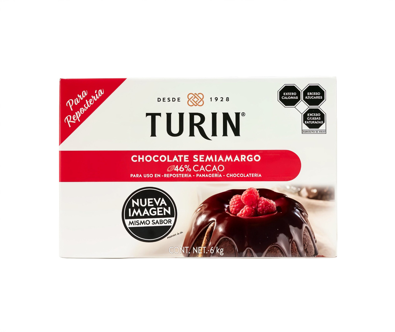Chocolate Semi-Amargo Turin, Marqueta 6 kg.