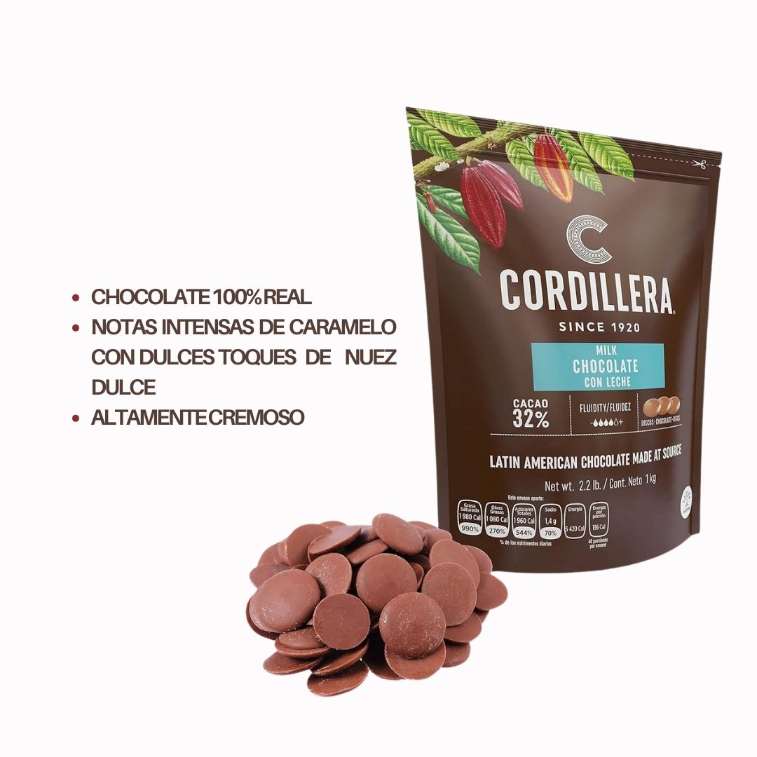 Cob. Cordillera Leche 32% Dep., Bolsa 1 kg