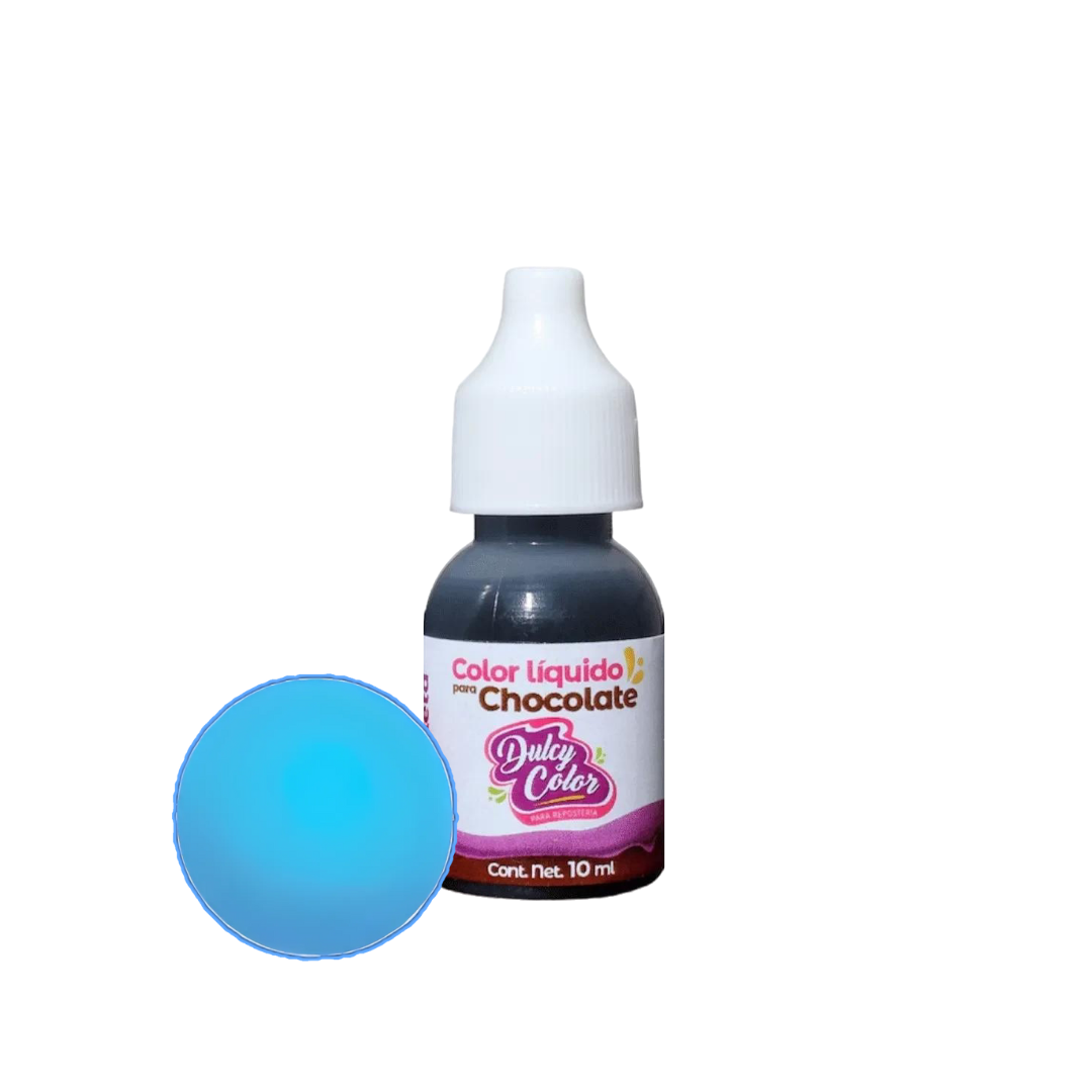 Color Liquido Para Chocolate Gotero 10 Ml Azul Cielo