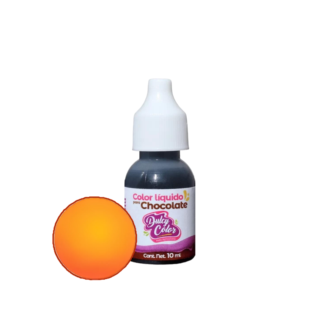 Color Liquido Para Chocolate Gotero 10 Ml Naranja