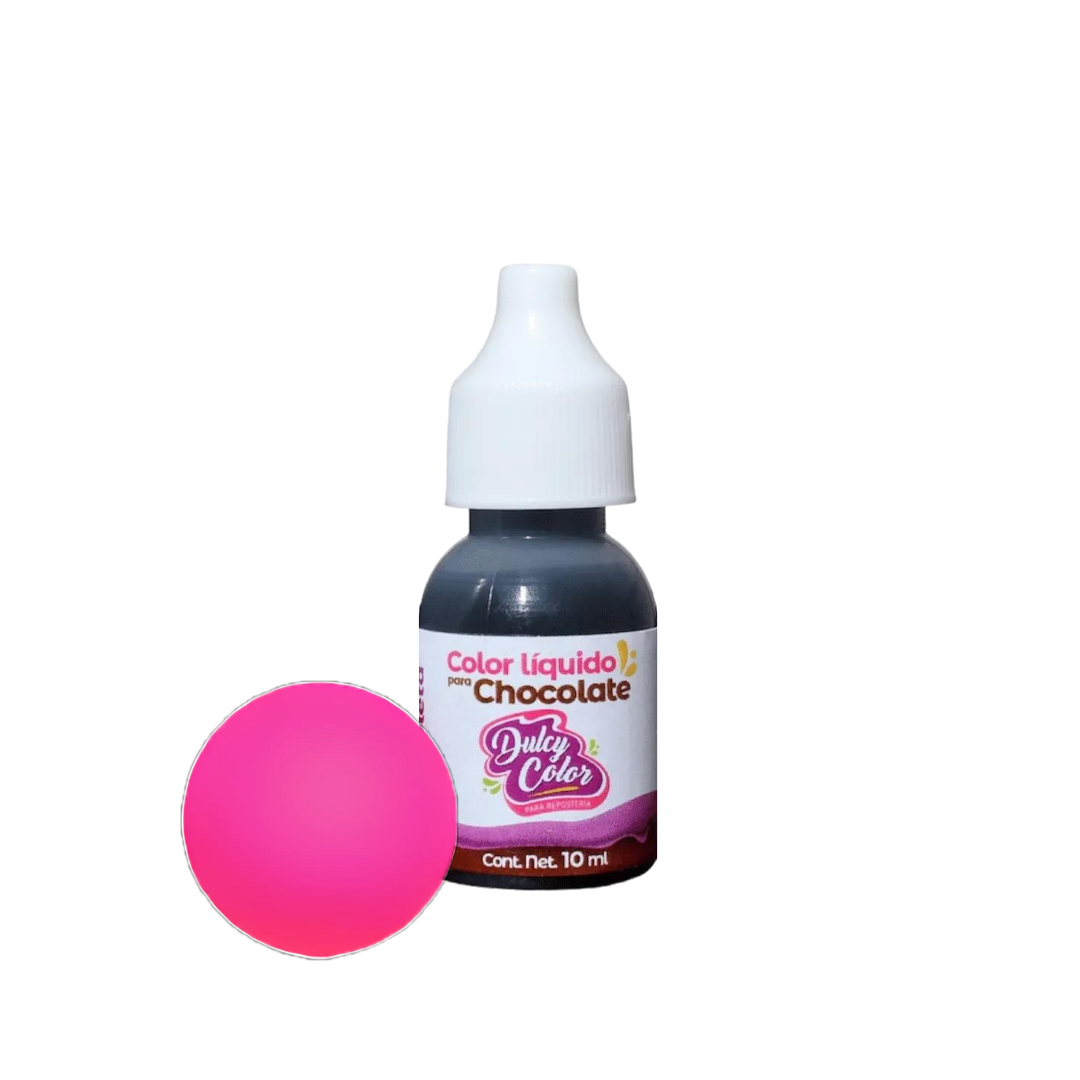 Color Liquido Para Chocolate Gotero 10 Ml Rosa Mexicano