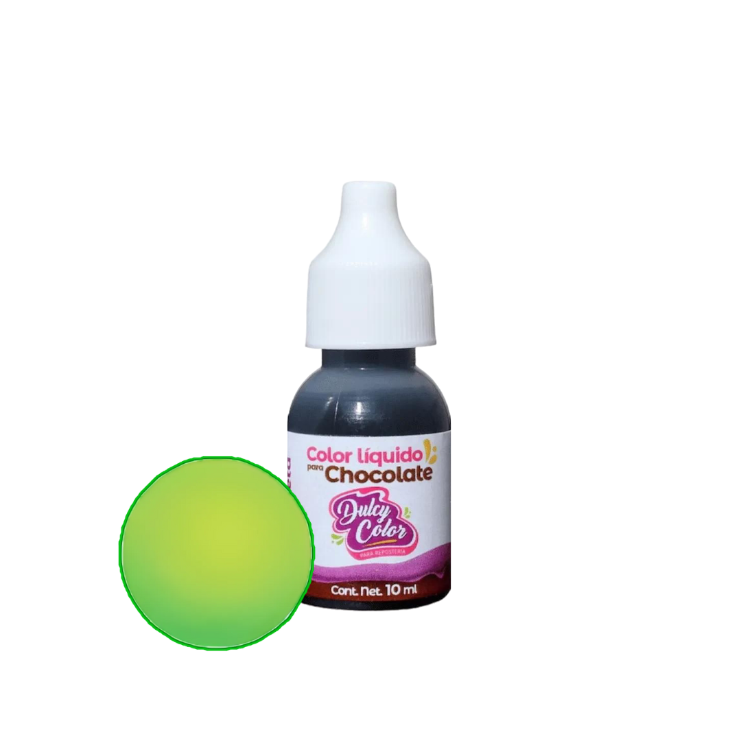 Color Liquido Para Chocolate Gotero 10 Ml Verde Limon