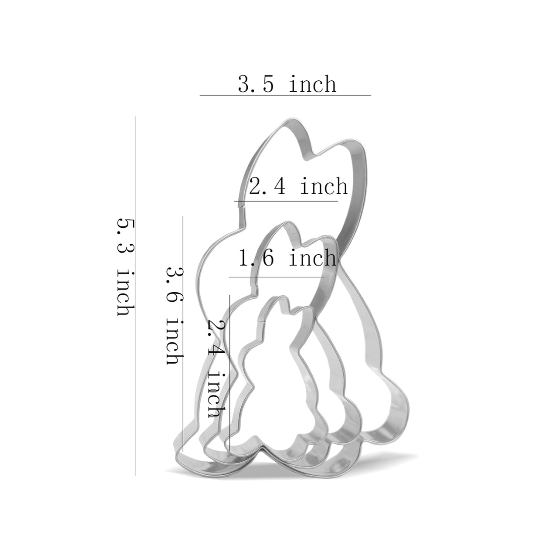 Cortador Conejo AINOX 3 Piezas (4.5x7,8cm)