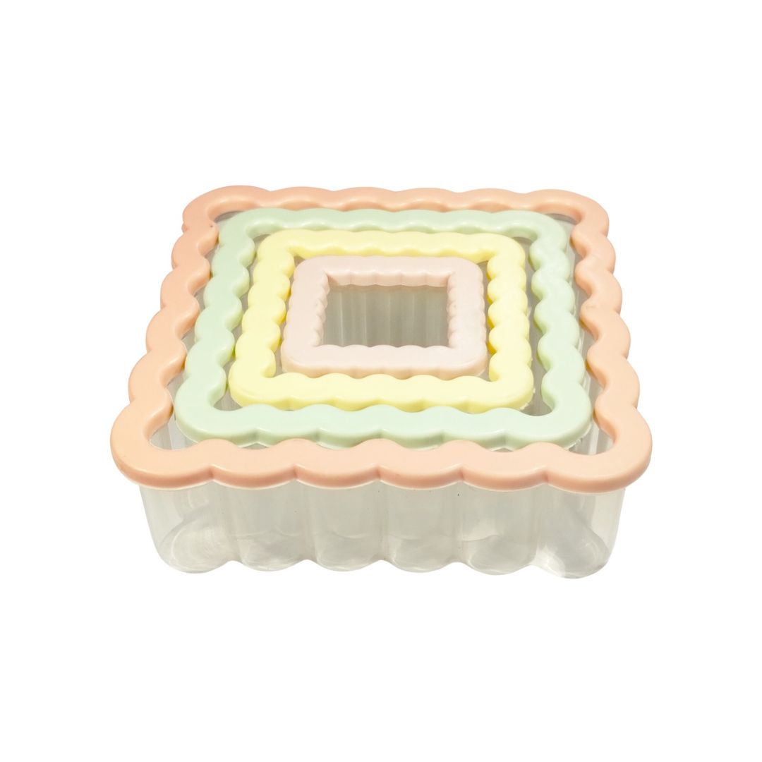 Cortador Para Galleta Cuadrado Color Pastel 4 pzas