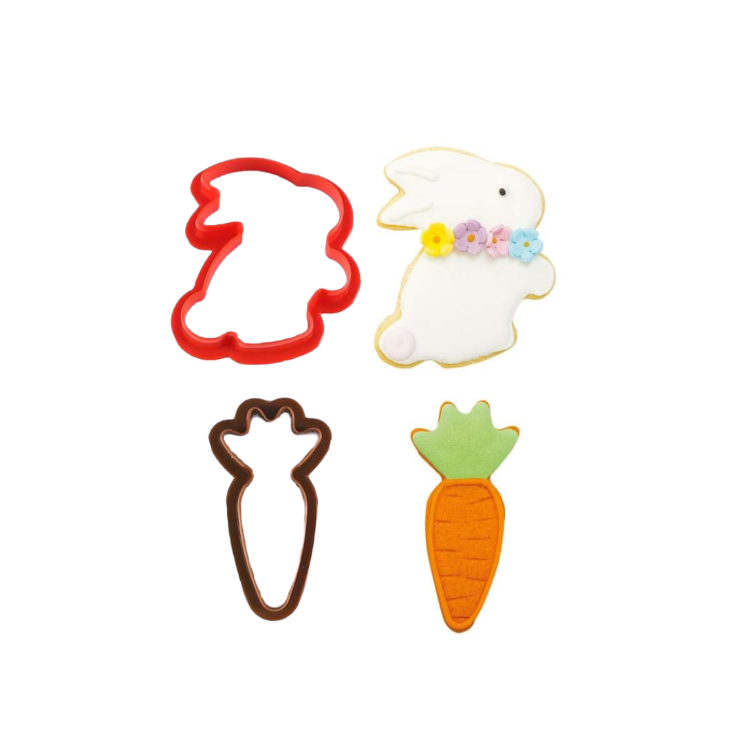 Cortador Plastico Conejo Y Zanahoria 2 Piezas (8 Y 8.5cm)