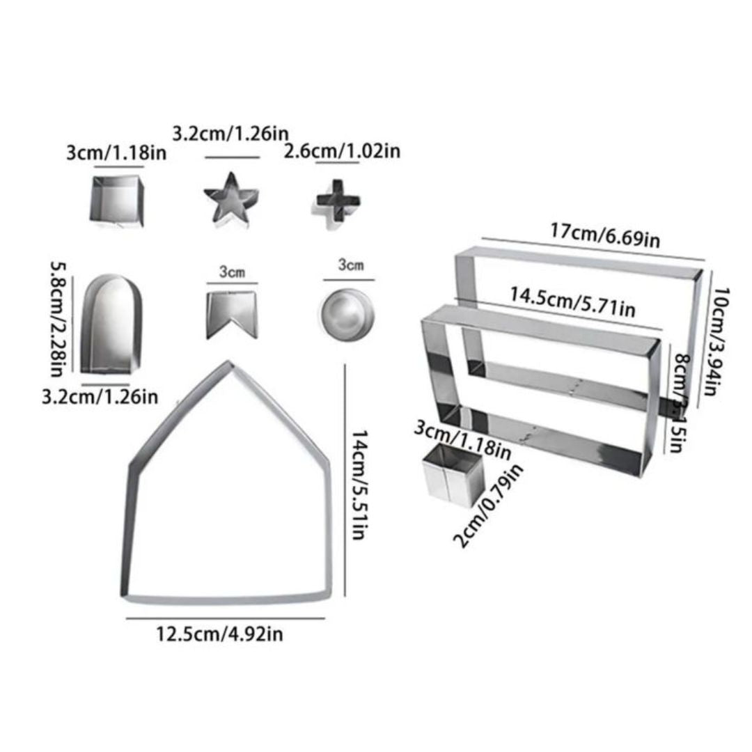 Cortador Para Formar Casita De Jengibre, 10 Piezas.
