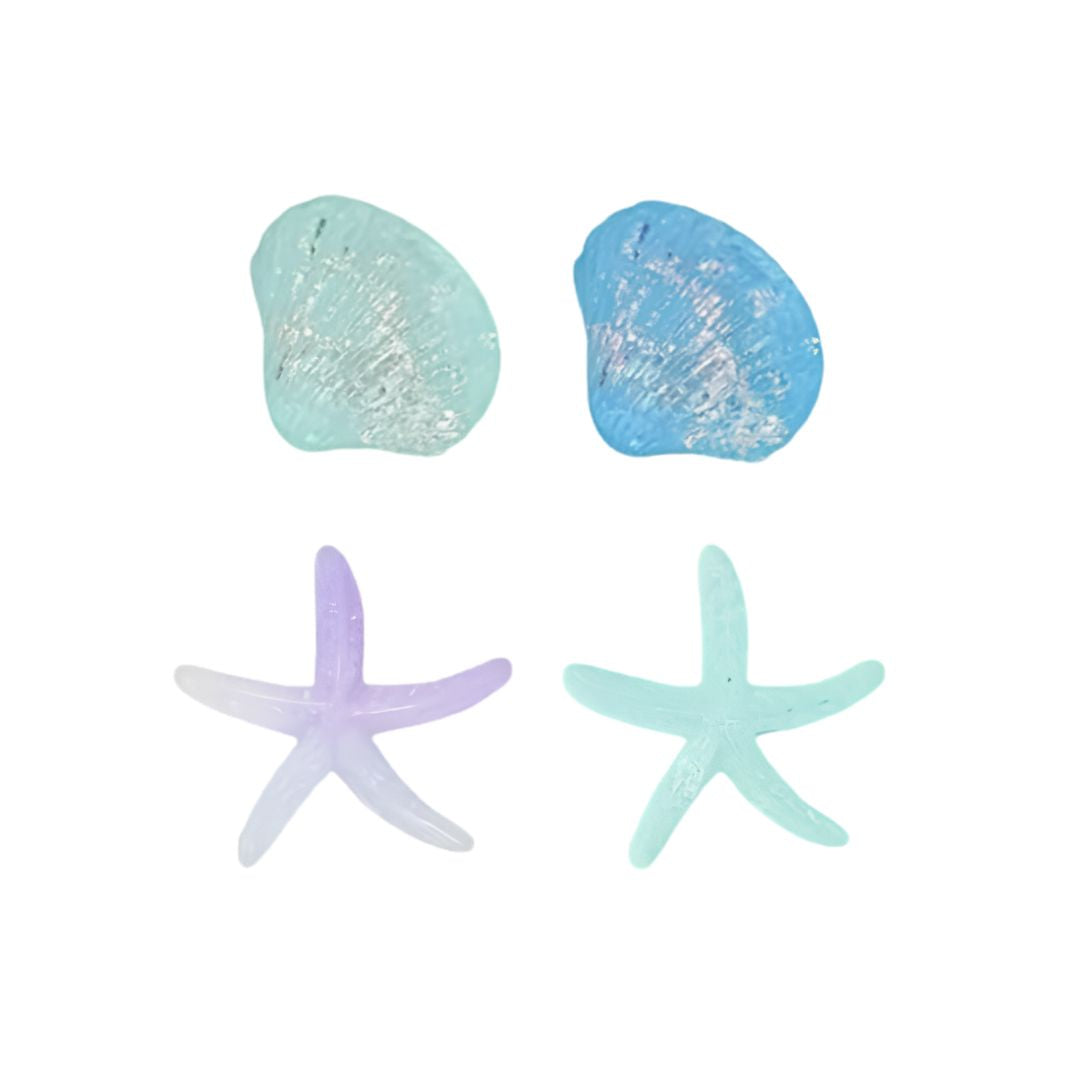 Decoracion Plastico Estrellas y Conchas de Mar
