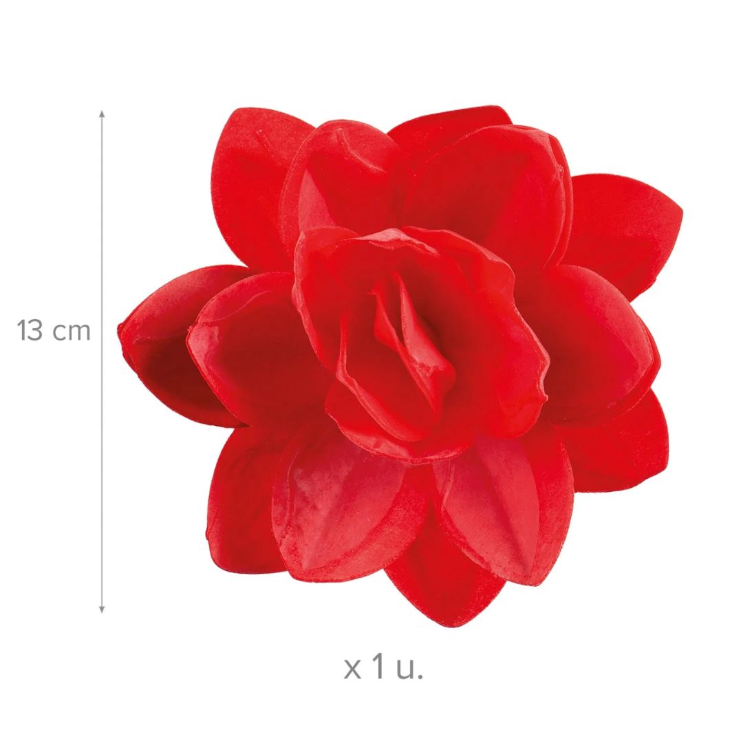 Flor de Oblea Roja Jumbo 1 pza