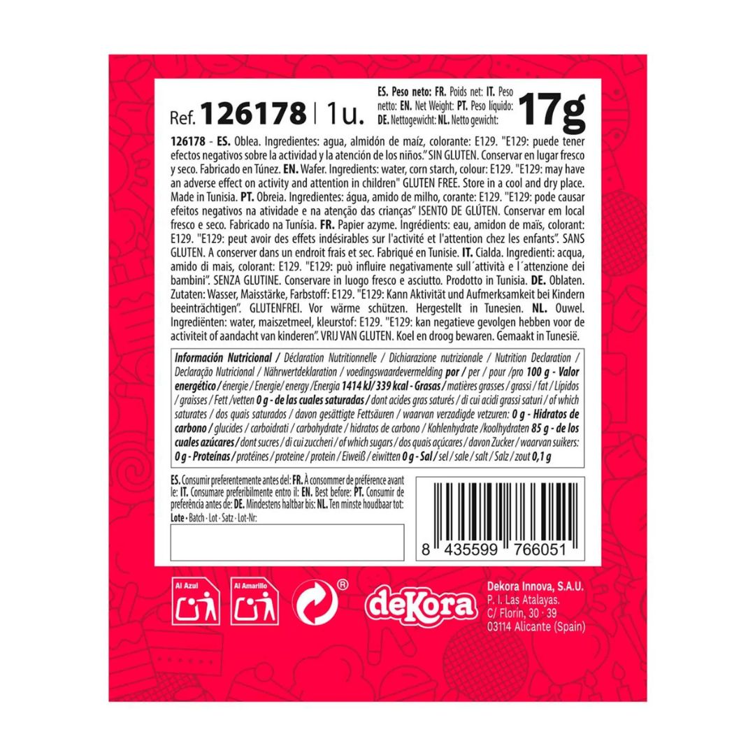 Flor de Oblea Roja Jumbo 1 pza