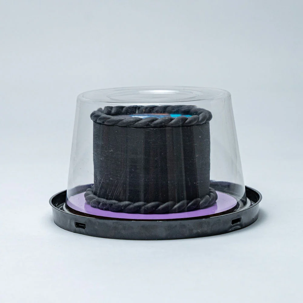 Domo Pastel Redondo Individual .3kg, 12x8cm Negro, Pieza.
