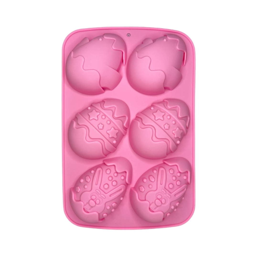 Molde Silicon Huevo Pascua 6 Cavidades 24x16x2.5cm