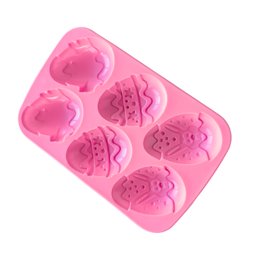 Molde Silicon Huevo Pascua 6 Cavidades 24x16x2.5cm