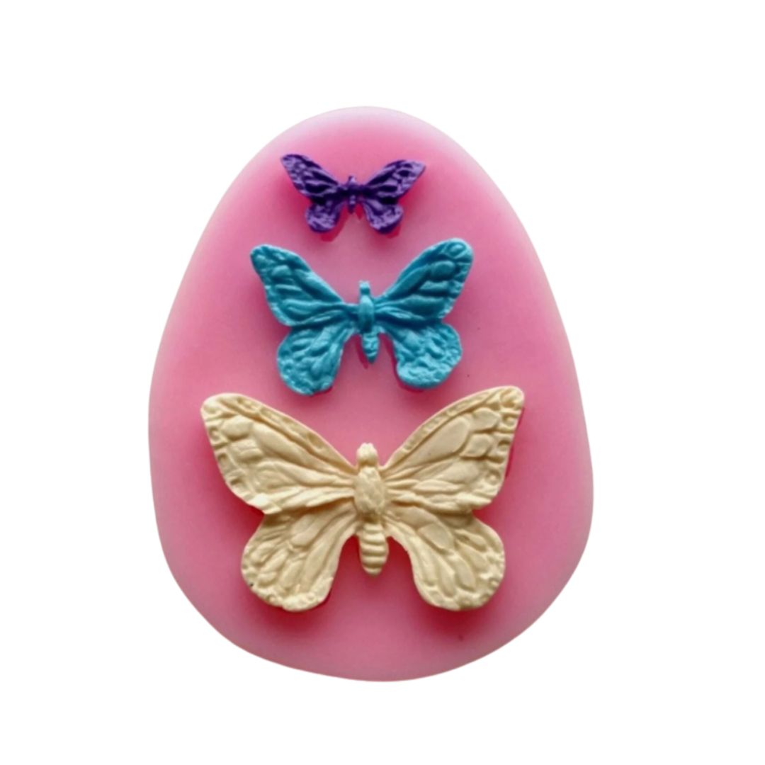 Molde Silicon Mariposa Monarca X3