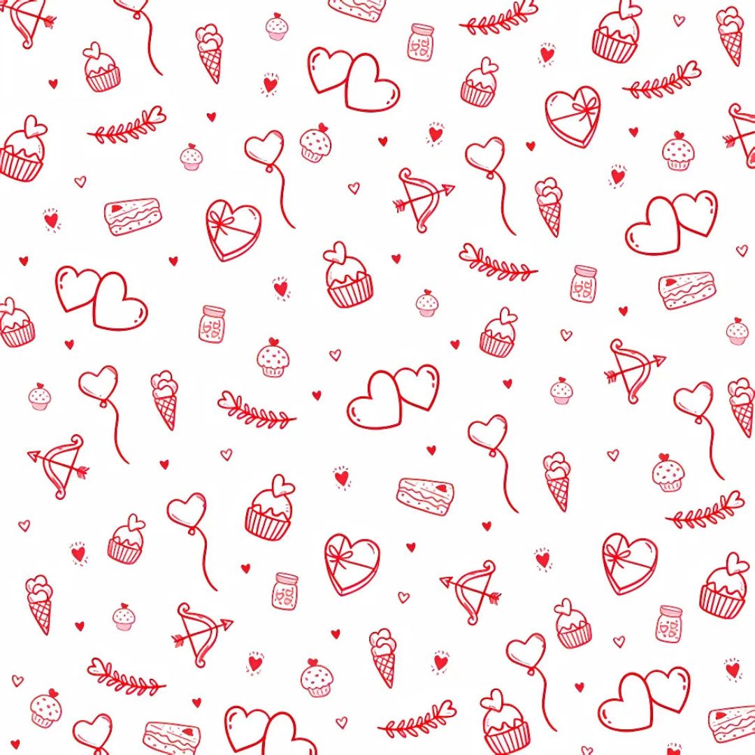 Papel Grado Alimenticio Decorado San Valentin, 50 Piezas