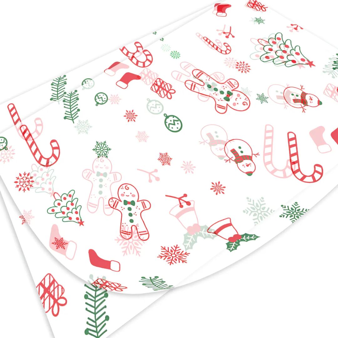 Papel Grado Alimenticio Navideño 20x30cm, Rollo 10 Piezas.