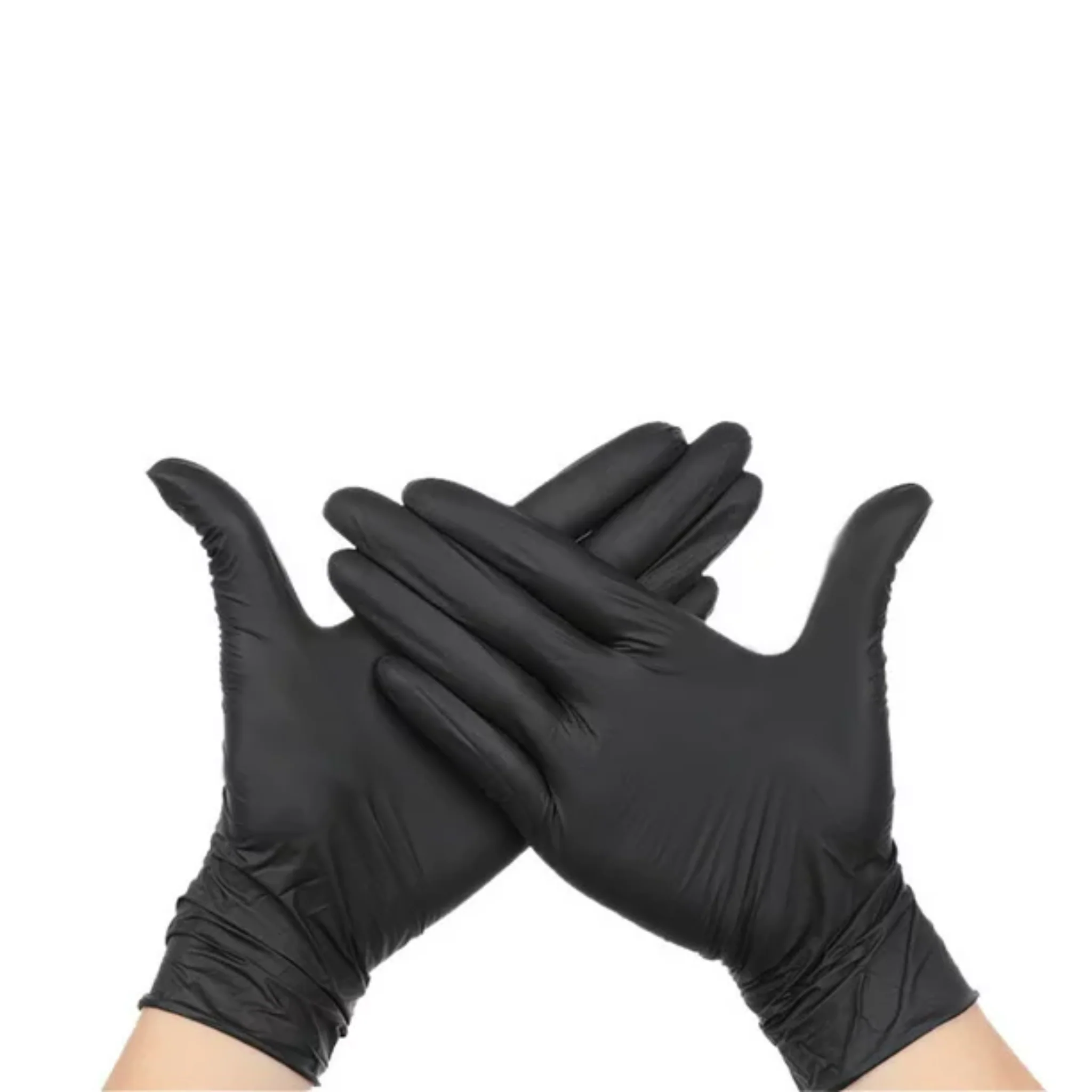 Par De Guantes De Vinilo Negro, G