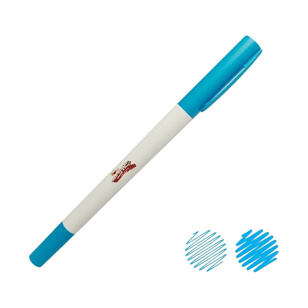 Plumon Comestible Doble Punta Color Azul Cielo