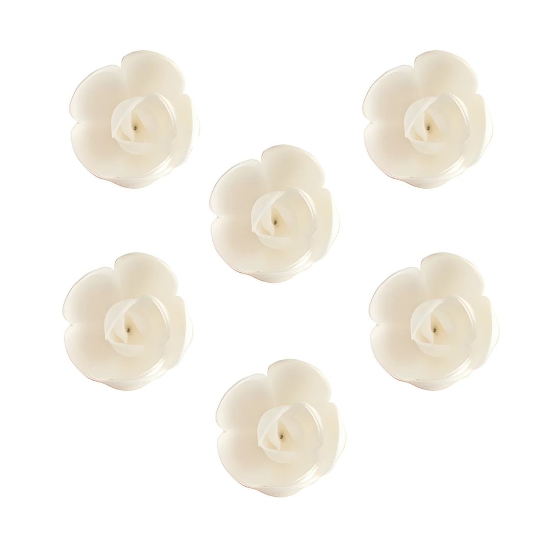 Rosa Blanca de Oblea 3cm 6 pzas