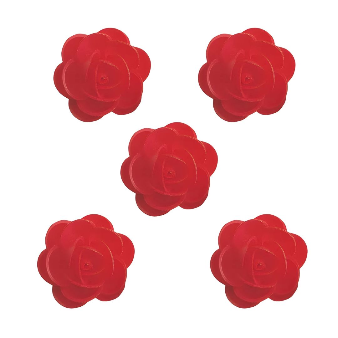 Rosa Roja de Oblea 4.5cm 5 pzas