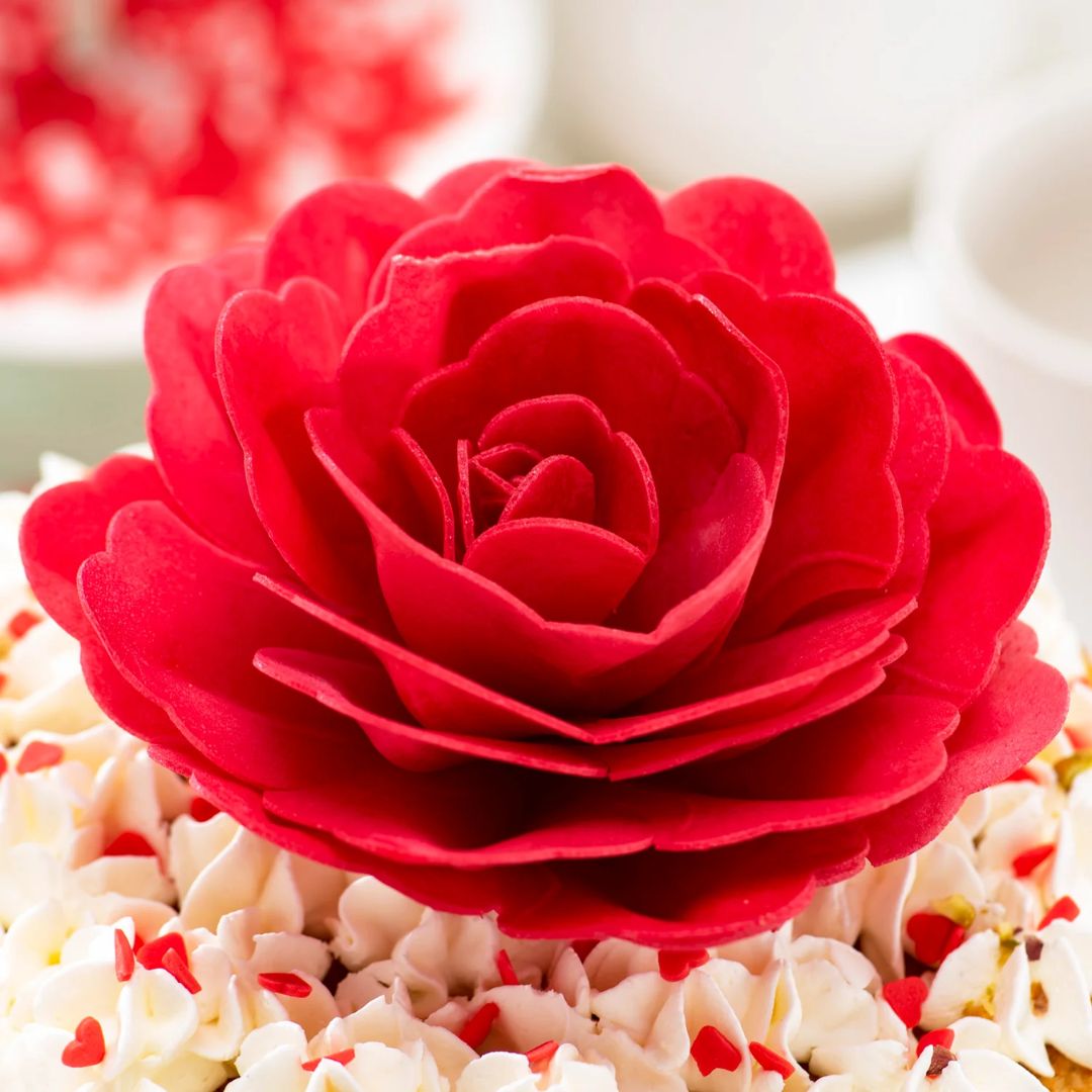 Rosa Roja de Oblea Jumbo 1 pza