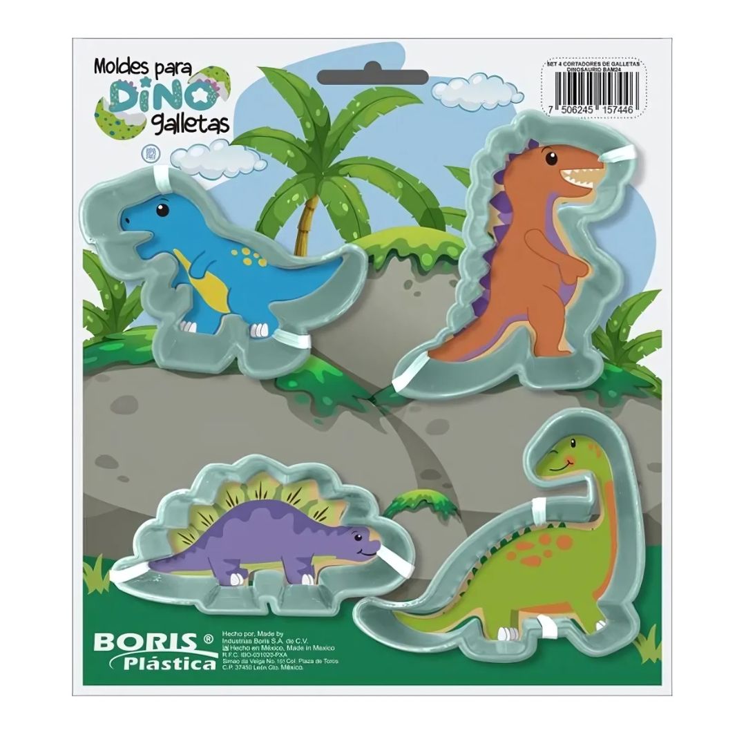 Set De Cortadores Dino, 4 Piezas