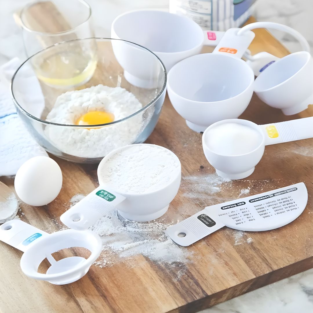 Set Tazas Medidoras con Separador de Yema 7 pzas