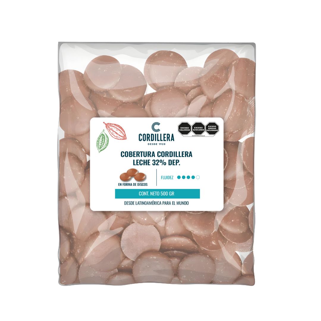 Cob. Cordillera Leche 32% Dep., 500 gr