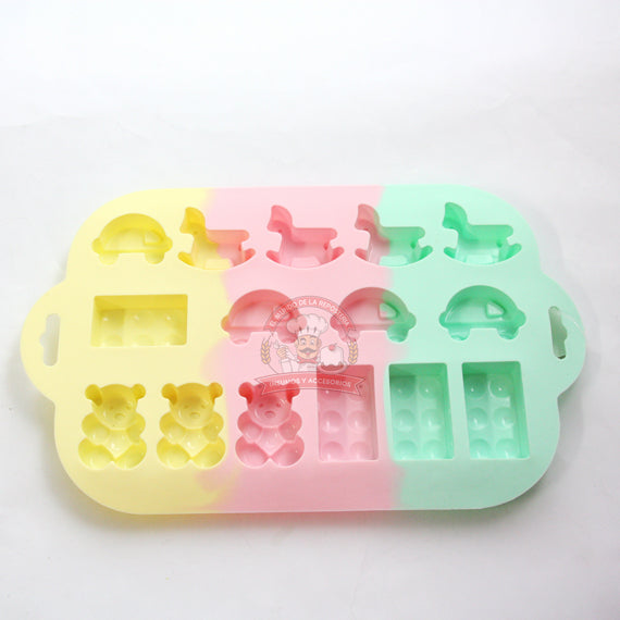 La Casa del Artesano-Molde de silicona no.013 modelo miniaturas para baby  shower x13 formas diferentes de 1 a 2cms. aprox.