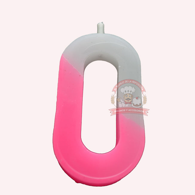 Vela Color Pastel #0 Rosa