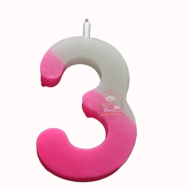 Vela Color Pastel #3 Rosa