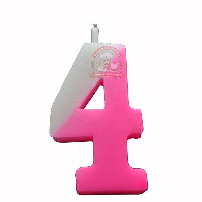 Vela Color Pastel #4 Rosa