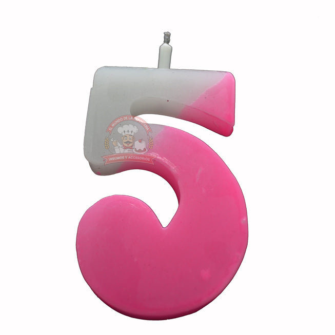 Vela Color Pastel #5 Rosa