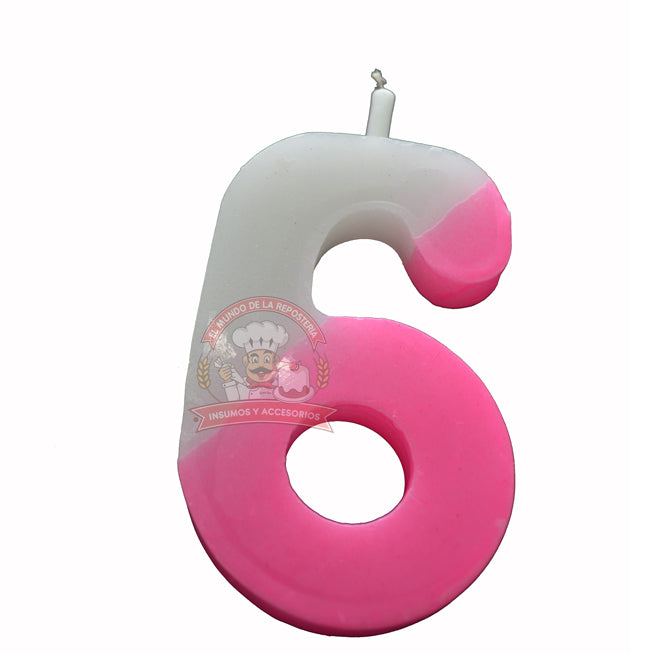 Vela Color Pastel #6 Rosa