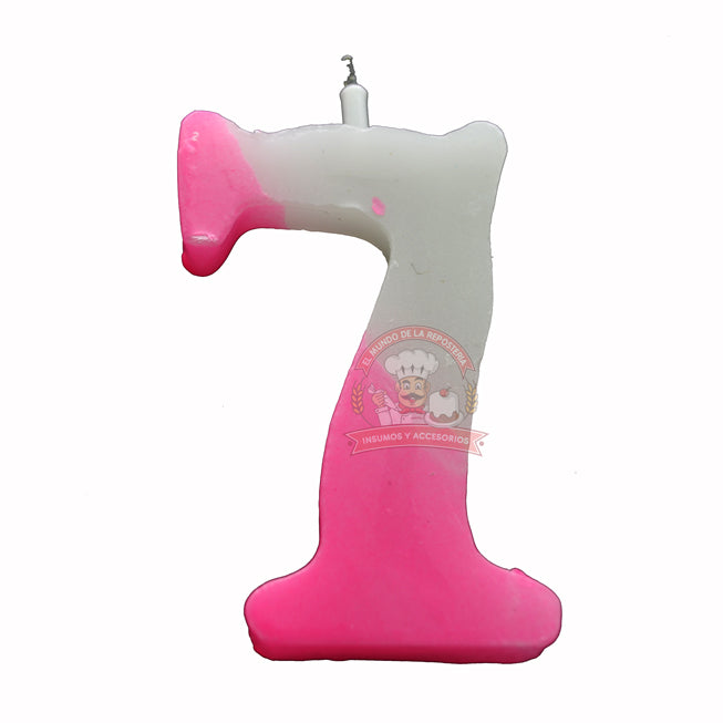 Vela Color Pastel #7 Rosa