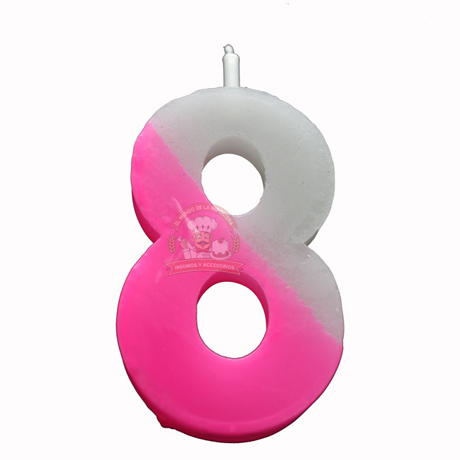 Vela Color Pastel #8 Rosa