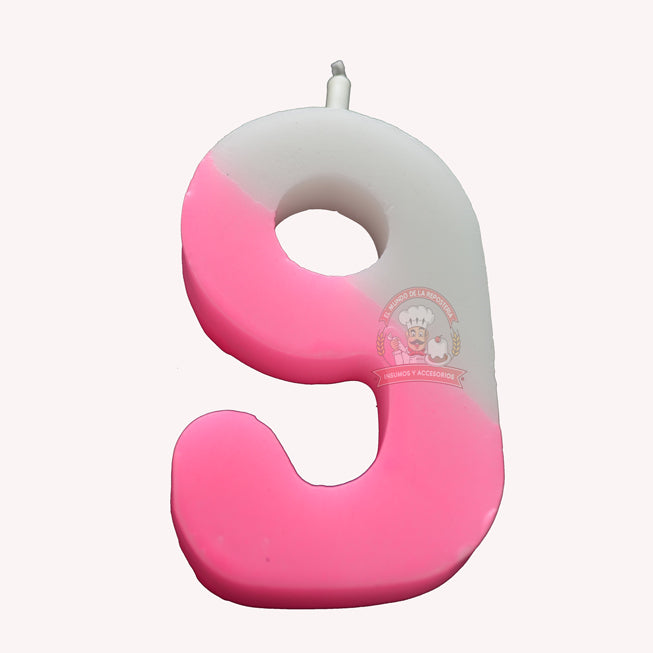 Vela Color Pastel #9 Rosa