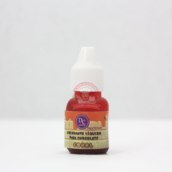 Color Liquido Para Chocolate Gotero 10 Ml Coral