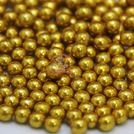 Perlas Dorada Cromadas Medianas 50 Gr