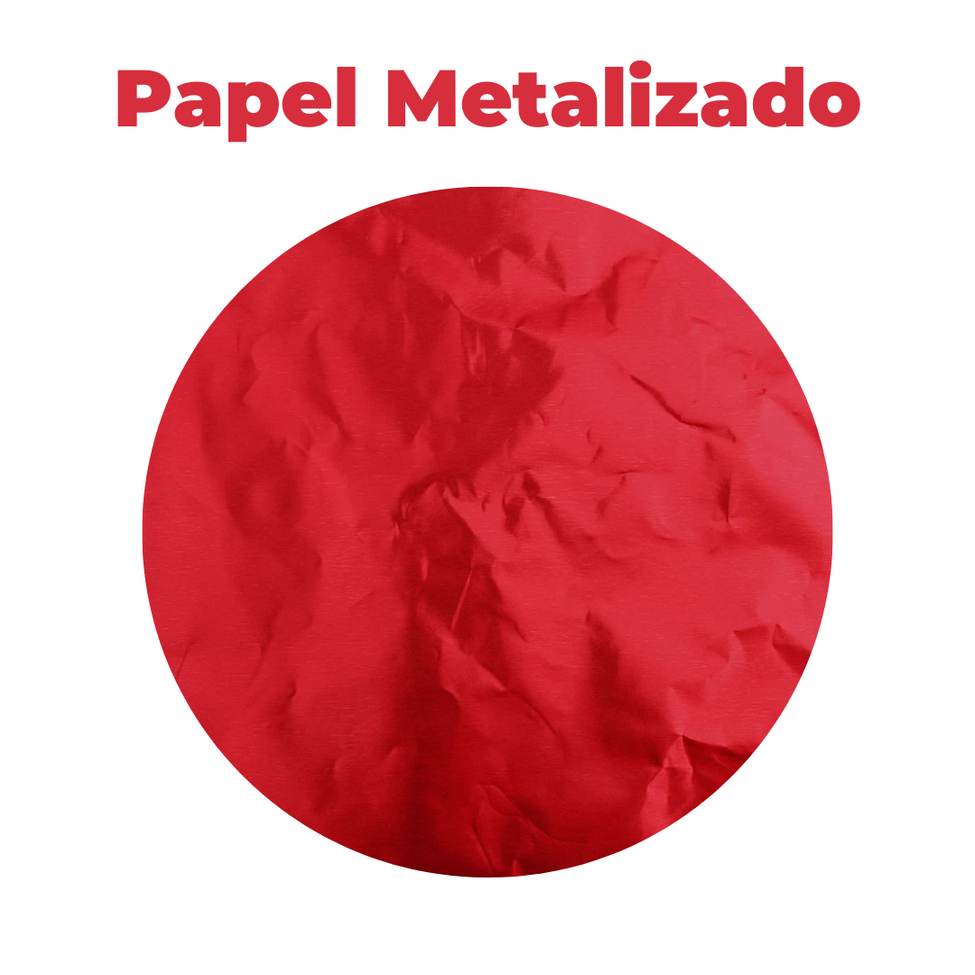 Papel Metal Rojo 10x10cm, 100 Piezas