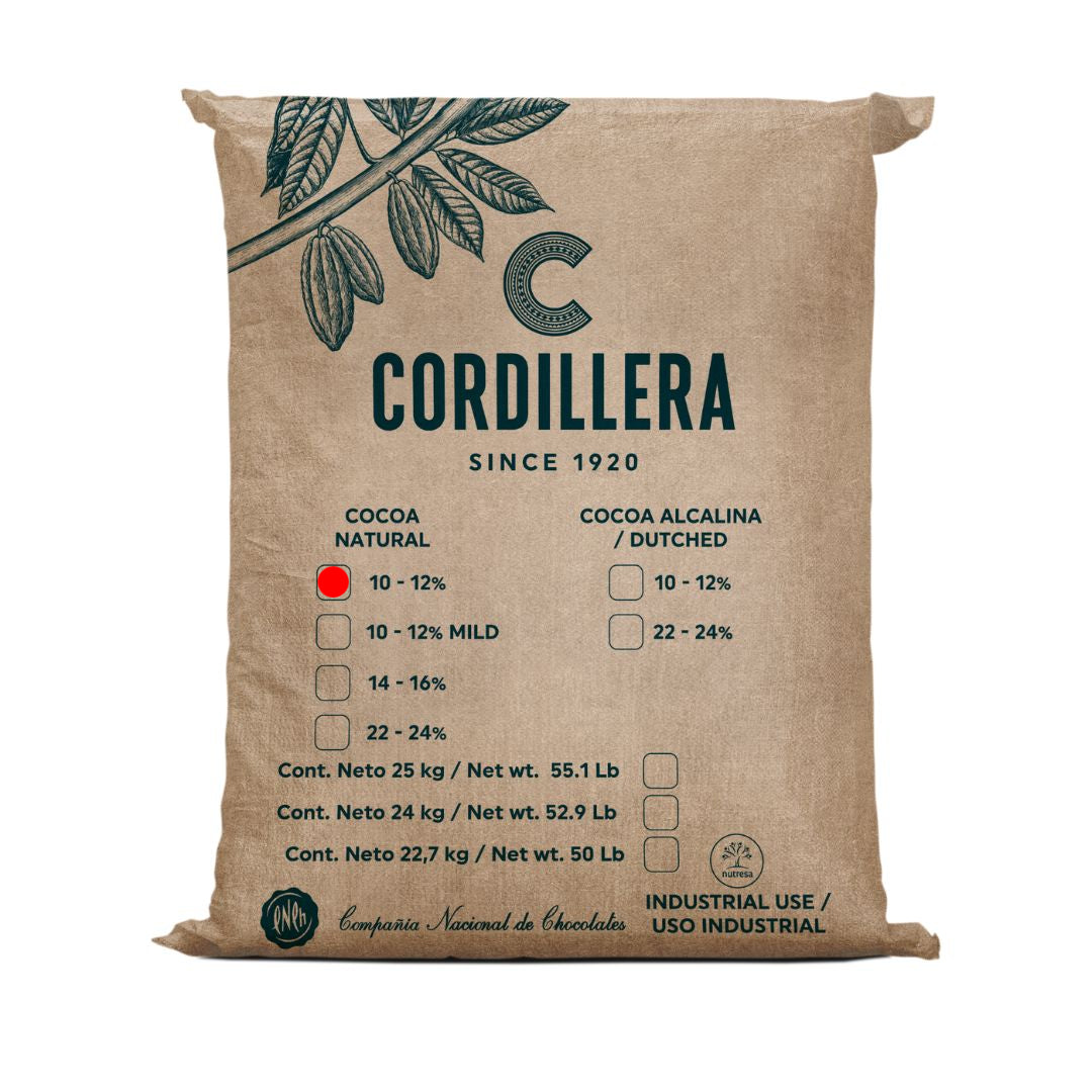Cordillera Cocoa Natural 10/12%, Bulto 25 kg