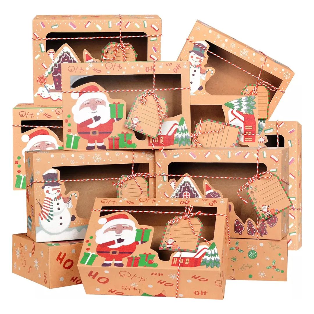 Caja Navideña Para Galletas Con Ventana Kraf 22X15X7cm, Pieza